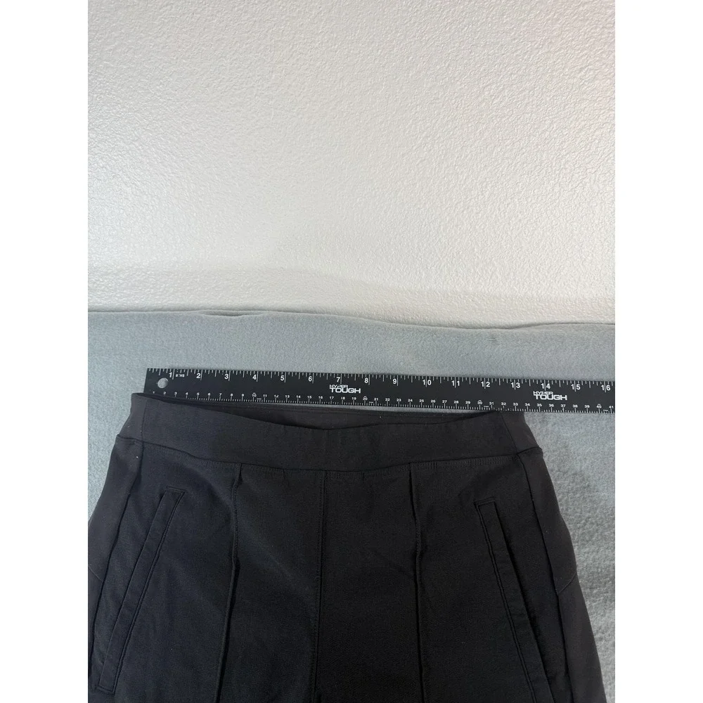 Athleta Ankle Pants Womens 6 Black Stretch Elastic Waist Travel Athletic Pockets